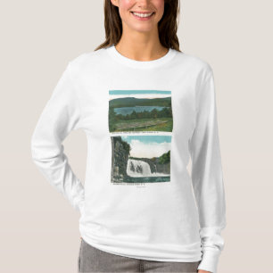 Camiseta Vista del lago de Mt Whitney, caídas del arco iri