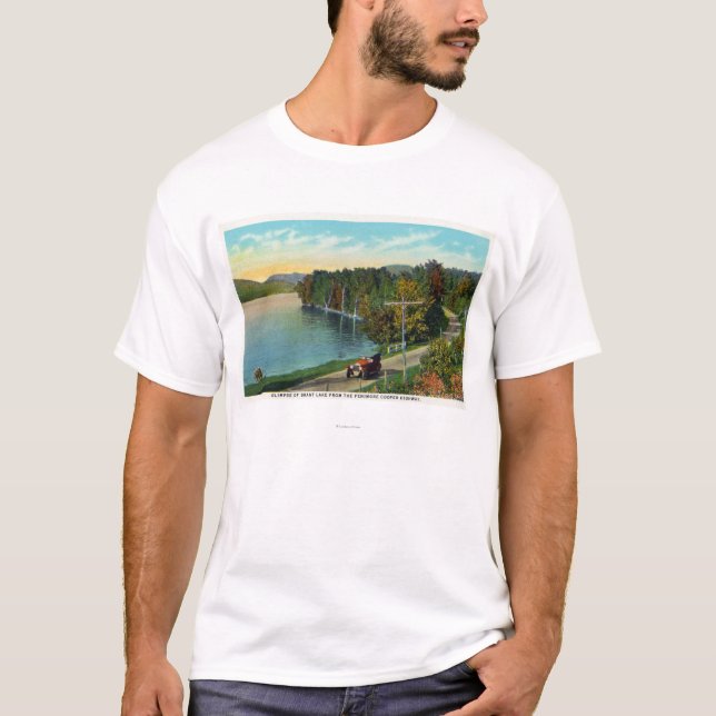 Camiseta Vista del lago del tonelero Hwy de Fenimore (Anverso)