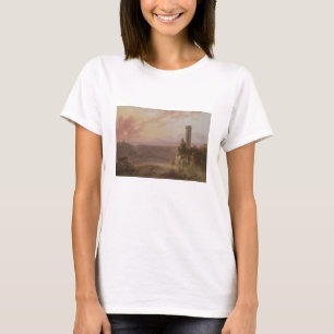 Camiseta Vista del lago Nemi en la puesta del sol