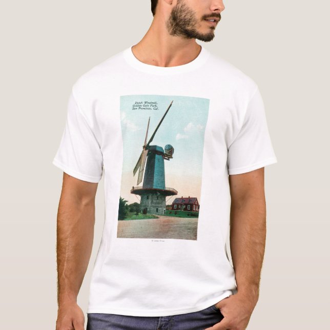Camiseta Vista del molino de viento holandés en Golden Gate (Anverso)