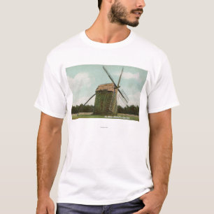 Camiseta Vista del molino de viento más viejo en Cape Cod