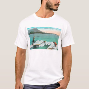 Camiseta Vista del montar a caballo del tablero de las