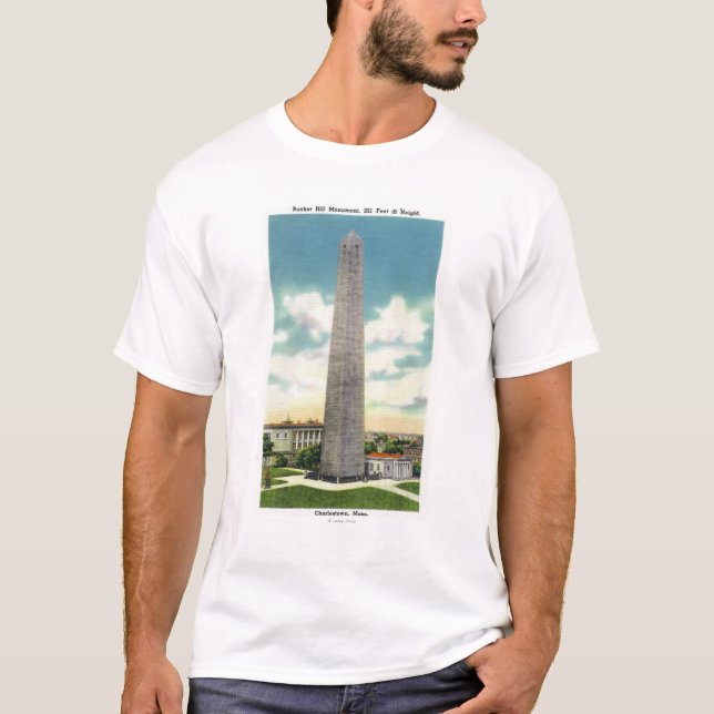 Camiseta Vista del monumento del Bunker Hill # 2 (Anverso)