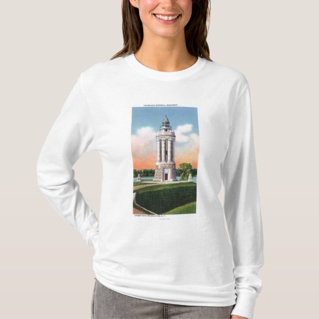 Camiseta Vista del monumento del monumento de Champlain (Anverso)