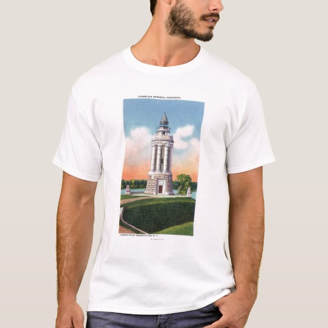 Camiseta Vista del monumento del monumento de Champlain (Anverso)
