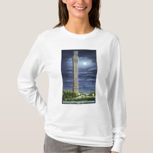 Camiseta Vista del monumento del peregrino en la noche