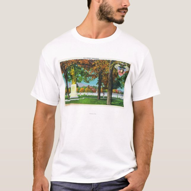 Camiseta Vista del monumento francés, soldados adentro (Anverso)
