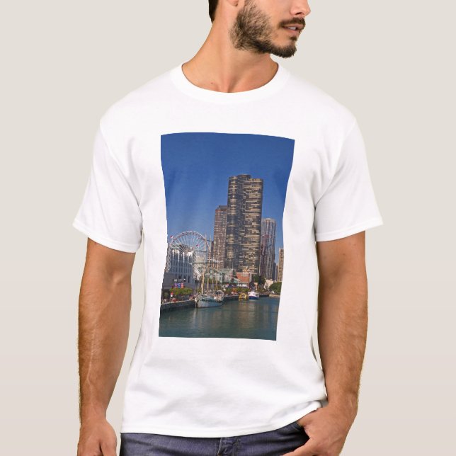 Camiseta Vista del muelle naval de Chicago (Anverso)