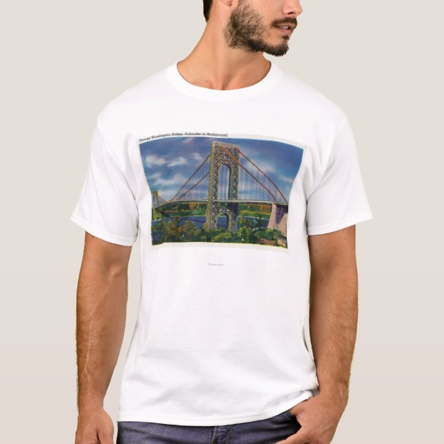 Camiseta Vista del puente de George Washington (Anverso)