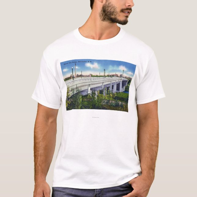 Camiseta Vista del puente de la ciudad de la reina (Anverso)