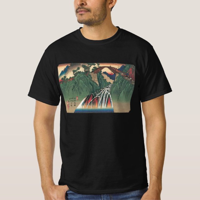 Camiseta Vista del puente sobre el río Ina, Nojiri por Hiro (Anverso)