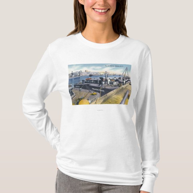Camiseta Vista del puerto de Albany, SS Iroquois adentro (Anverso)