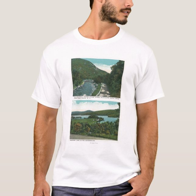 Camiseta Vista del río de Ausable y del lago Schroon (Anverso)