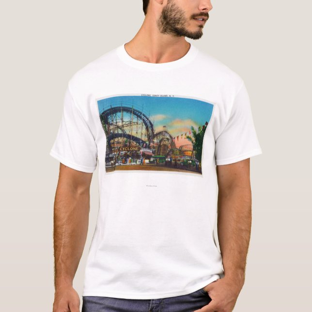 Camiseta Vista del roller coaster del ciclón # 1 (Anverso)