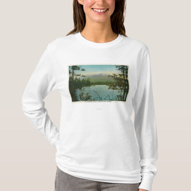 Camiseta Vista del soporte Katahdin, el pico más alto en (Anverso)
