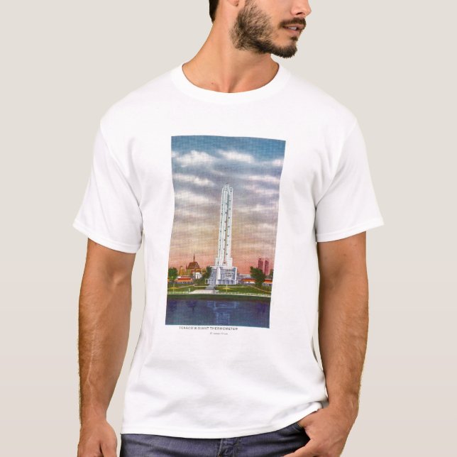Camiseta Vista del termómetro gigante de Texaco (Anverso)