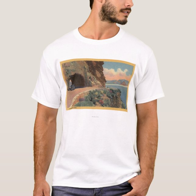 Camiseta Vista del túnel de la roca de la cueva de Hwy (Anverso)