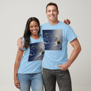 Camiseta Vista del Unisex de las Islas Hawái