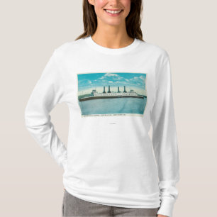 Camiseta Vista del vapor del SP contra la costa de