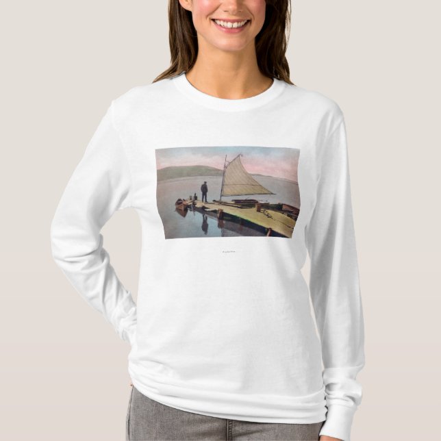 Camiseta Vista del velero atracado en Utah LakeProvo, UT (Anverso)