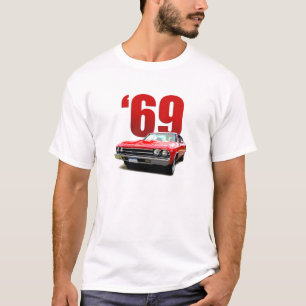 Camiseta Vista delantera 1969 del cupé de Chevelle del rojo