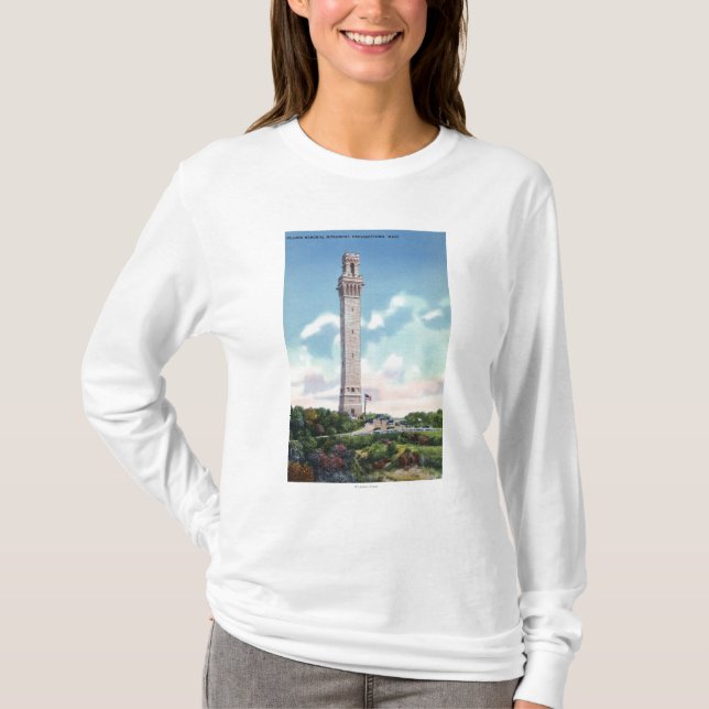 Camiseta Vista diurna del monumento del peregrino (Anverso)