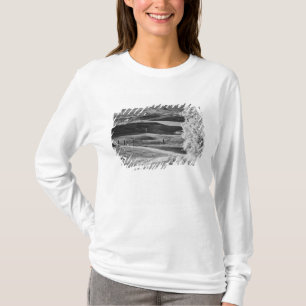 Camiseta Vista en blanco y negro de una carretera sinuosa