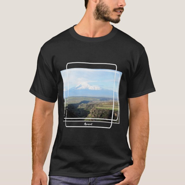 Camiseta Vista en la montaña Ararat desde el lado armenio (Anverso)