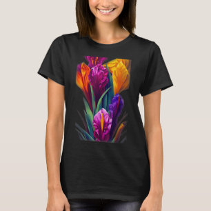 Camiseta Vista En Macro Del Detai Artístico Colorido De Las
