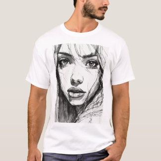 Camiseta Vista etérea: Retrato de pluma escrásica