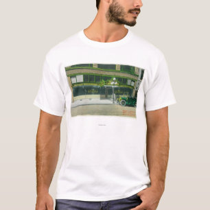 Camiseta Vista exterior de la cafetería de la puesta del