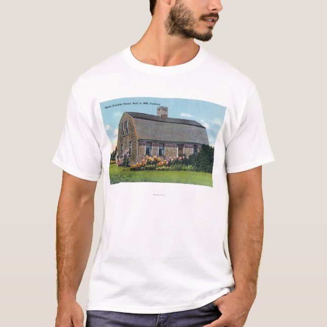 Camiseta Vista exterior de la casa de Myles Standish (Anverso)