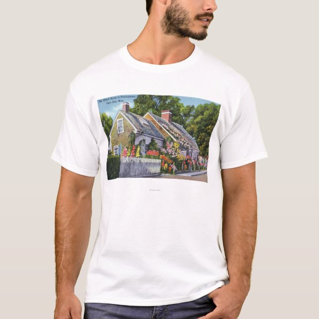 Camiseta Vista exterior de la casa más vieja de la ciudad (Anverso)