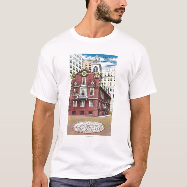 Camiseta Vista exterior de la casa vieja del estado (Anverso)