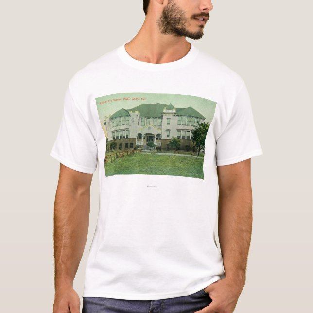 Camiseta Vista exterior de la escuela de la avenida de (Anverso)
