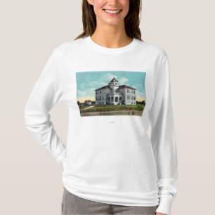 Camiseta Vista exterior de la escuela secundaria