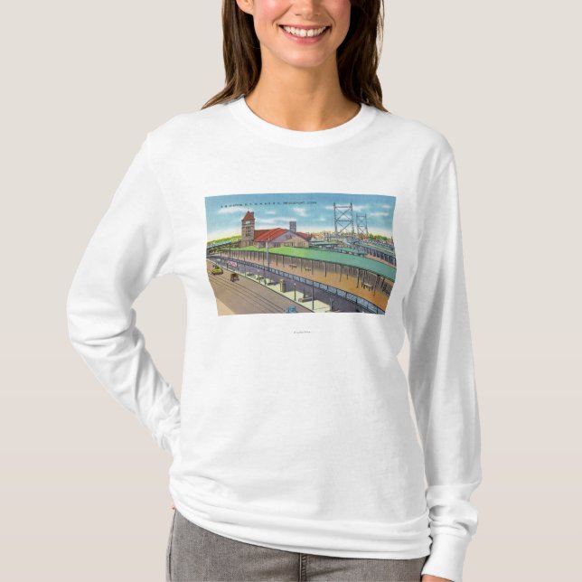 Camiseta Vista exterior de la estación de ferrocarril (Anverso)