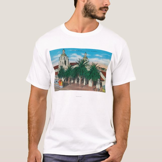 Camiseta Vista exterior de la estación de Santa Fe (Anverso)