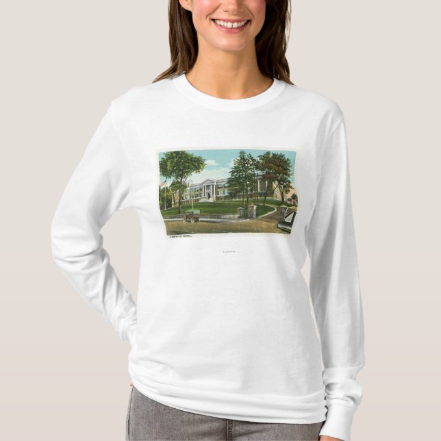 Camiseta Vista exterior de la High School secundaria de (Anverso)