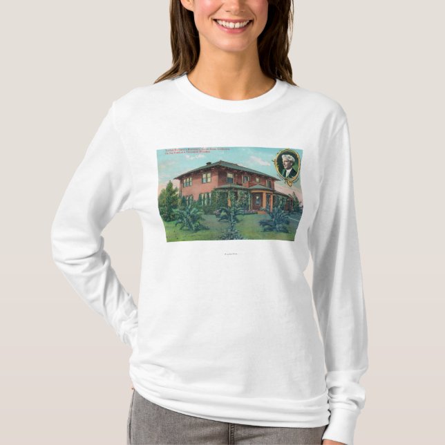 Camiseta Vista exterior de la residencia de Luther Burbank (Anverso)