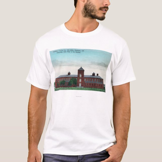 Camiseta Vista exterior de los molinos de la seda del Co (Anverso)