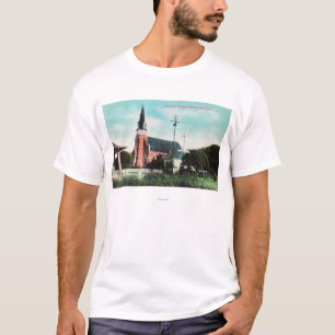 Camiseta Vista exterior de una iglesia católica