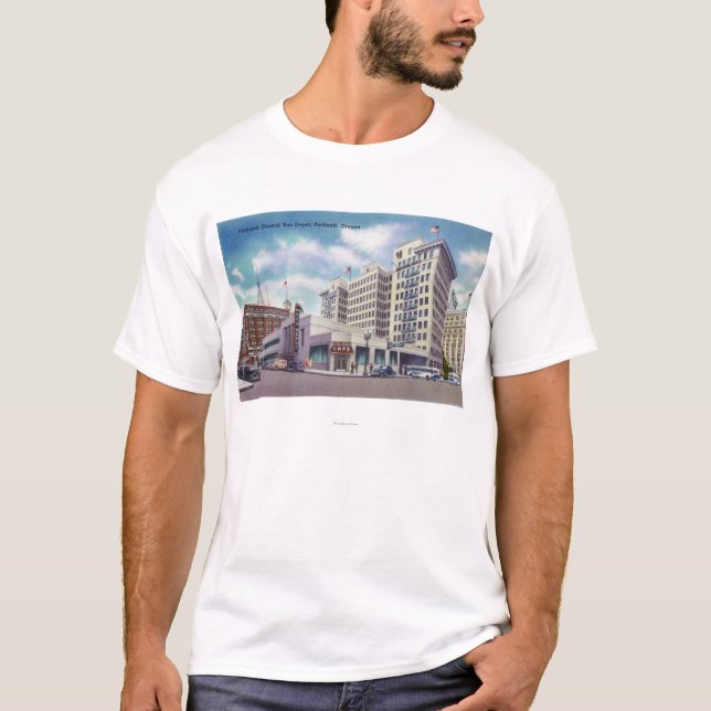 Camiseta Vista exterior del autobús de la central de (Anverso)