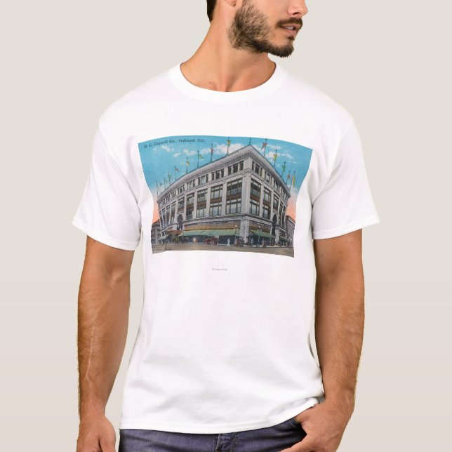 Camiseta Vista exterior del edificio de H.C. Capwell Co. (Anverso)