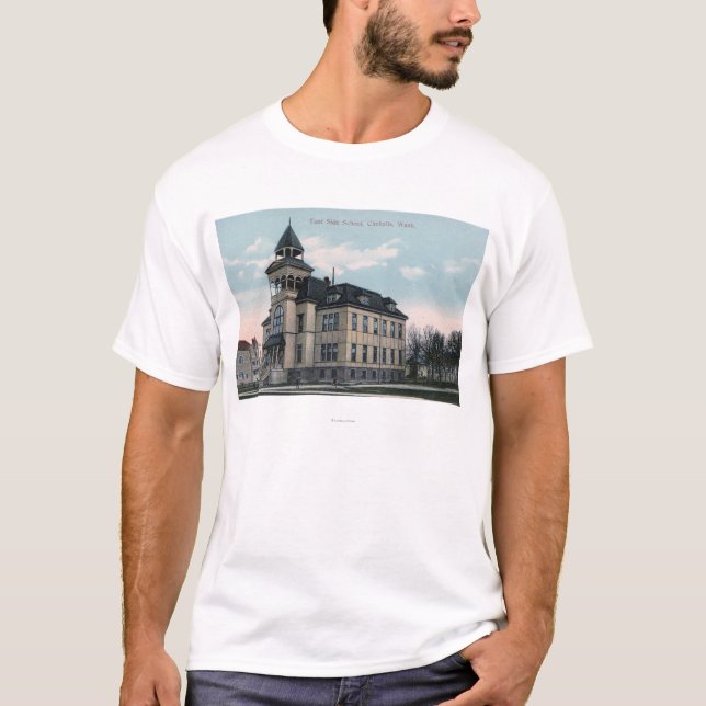 Camiseta Vista exterior del edificio de la escuela de la (Anverso)