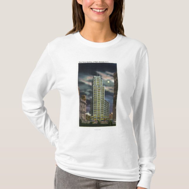 Camiseta Vista exterior del edificio de la torre del estado (Anverso)