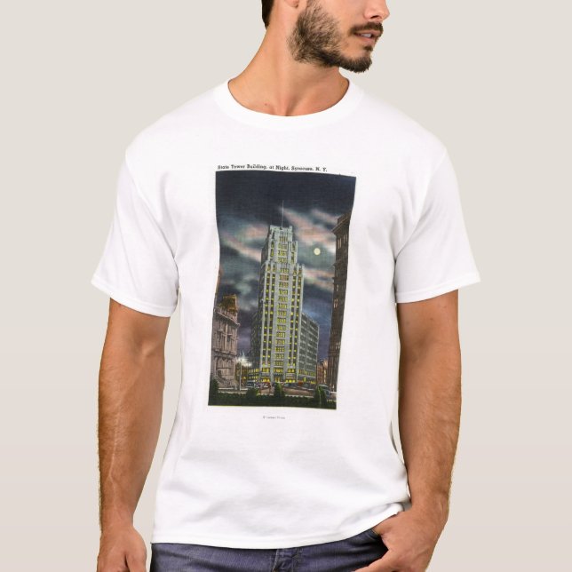 Camiseta Vista exterior del edificio de la torre del estado (Anverso)