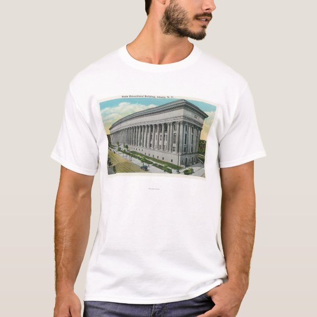 Camiseta Vista exterior del edificio educativo del estado (Anverso)