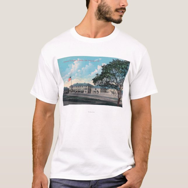 Camiseta Vista exterior del Hospital General, Presidio (Anverso)