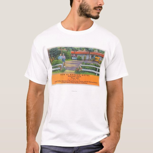 Camiseta Vista exterior del nuevo motel del EL Rancho (Anverso)